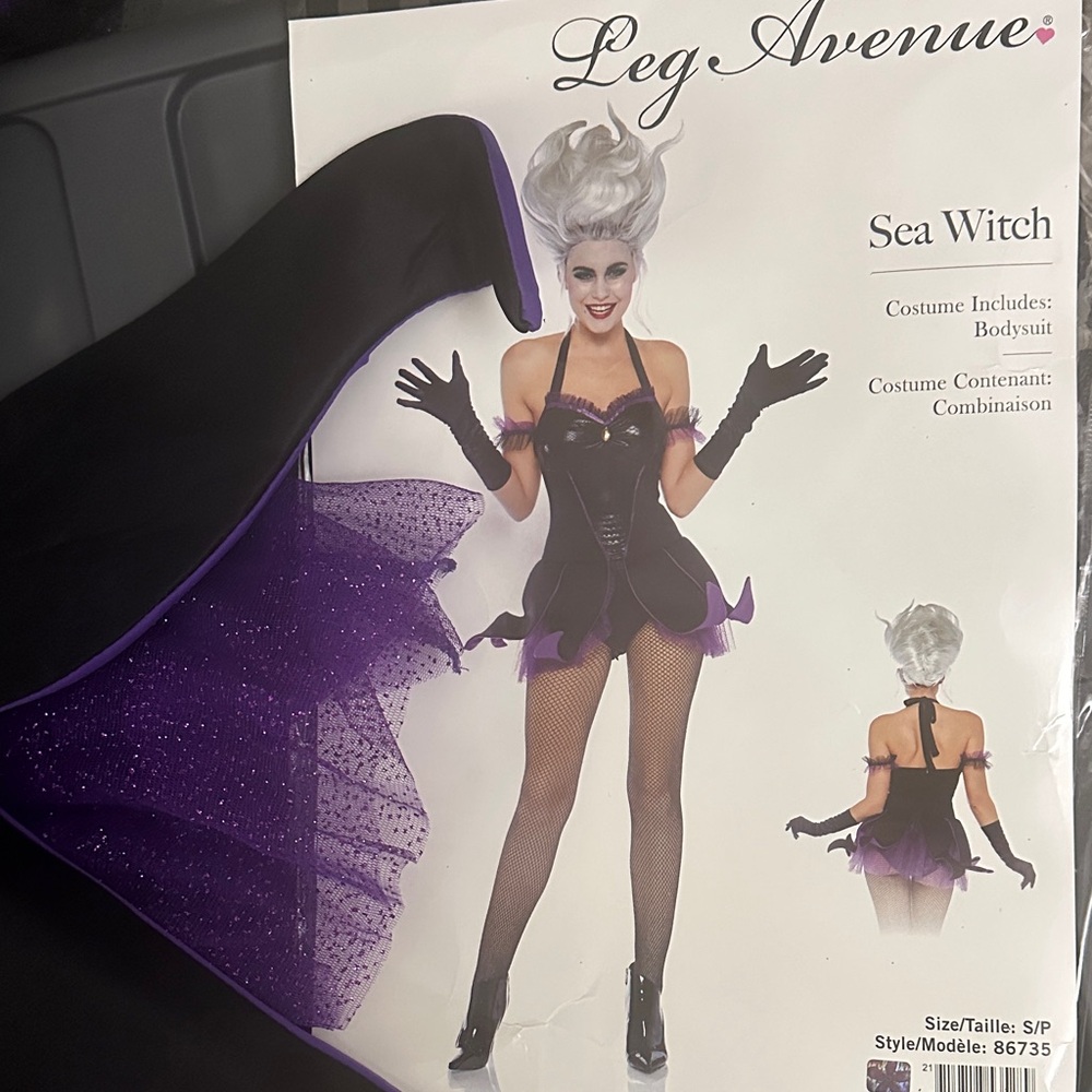 Leg Avenue Sea Witch Bodysuit in Black and Purple w/Glitter